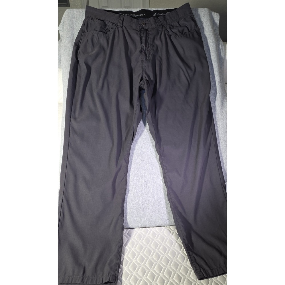 Eddie Bauer Mens Horizon Guide Chino Pants 36x30 Gray Stretch Outdoor Travel